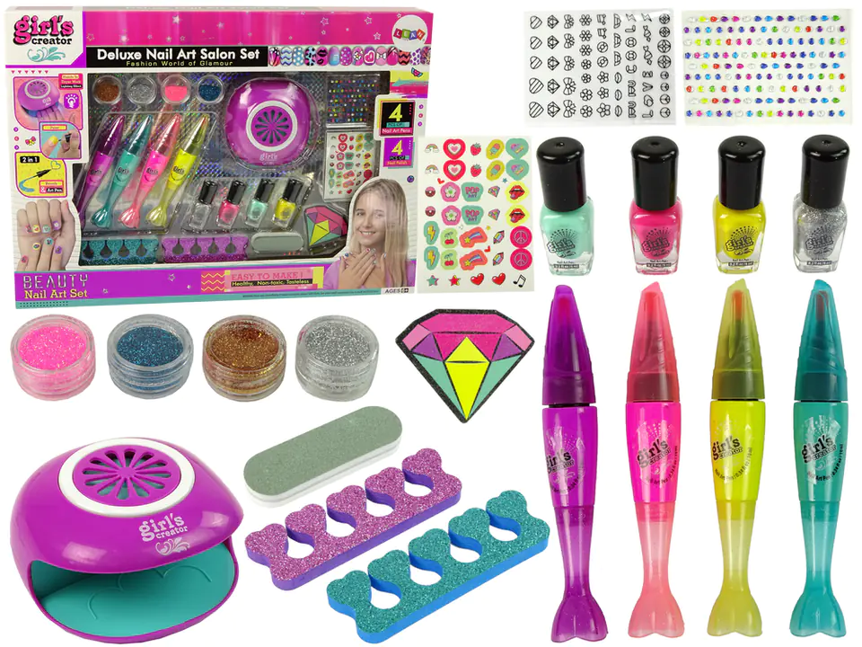 ⁨Large Nail Painting Kit Markers Glitter Stickers Lamp⁩ at Wasserman.eu