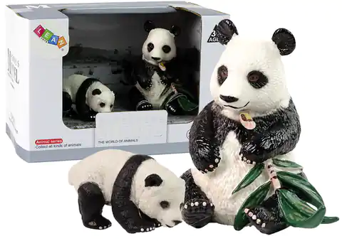 ⁨Zestaw Figurek Panda Wielka z Młodym i Bambusem Figurka Panda⁩ w sklepie Wasserman.eu