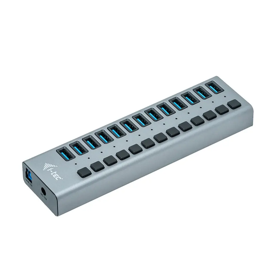 ⁨USB3.0 hub with charging, 13 ports, 60W power supply⁩ at Wasserman.eu