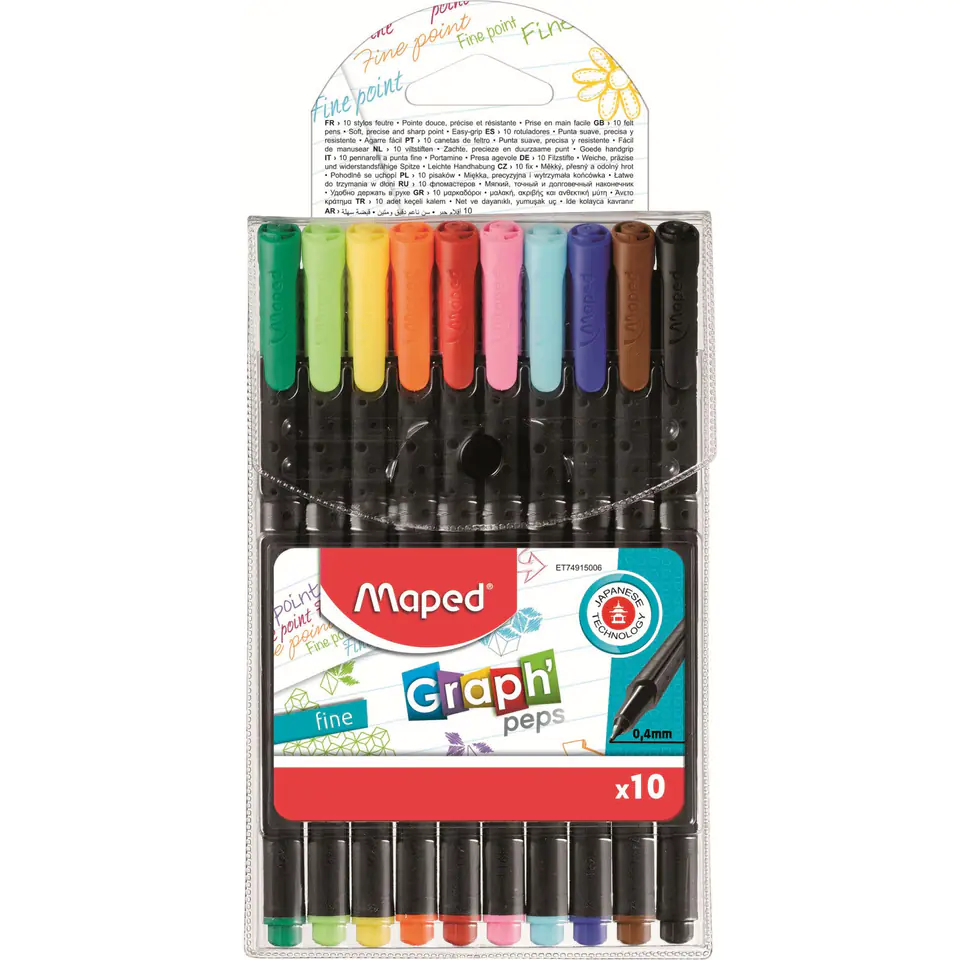 Fine liner Graph Peps 10 pcs pouch with incl.749150 MAPED at Wasserman.eu