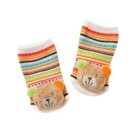 ⁨Socks with rattle, teddy bear, from the collection: oskar⁩ at Wasserman.eu