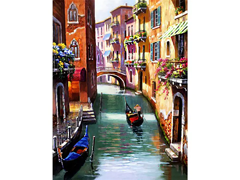 ⁨Diamond embroidery, painting, diamond mosaic diamond painting, canal venice 30x40cm⁩ at Wasserman.eu