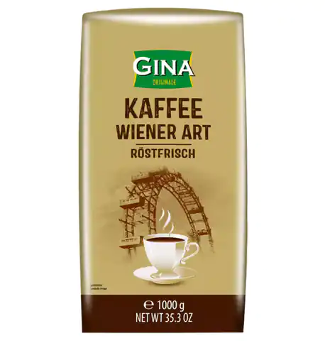 ⁨Gina Kaffee Wiener Art Coffee beans 1 kg⁩ at Wasserman.eu