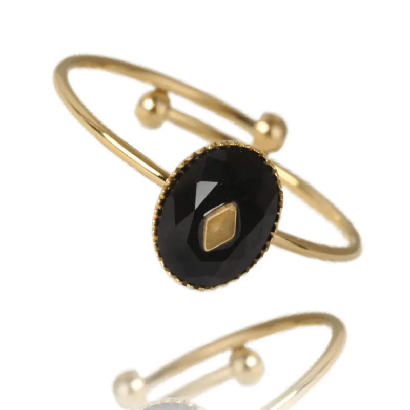 ⁨Pierścionek stal szlachetna platerowana 14k złotem PST820⁩ w sklepie Wasserman.eu