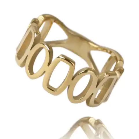 ⁨Stainless steel clad ring 14k gold plated PST822, Ring size: US6 EU11⁩ at Wasserman.eu