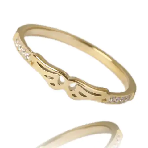 ⁨Stainless steel clad ring 14k gold plated PST823, Ring size: US7 EU14⁩ at Wasserman.eu