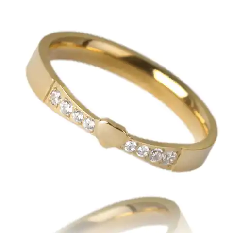 ⁨Pierścionek stal szlachetna platerowana 14k złotem PST829, Rozmiar pierścionków: US5 EU8⁩ w sklepie Wasserman.eu