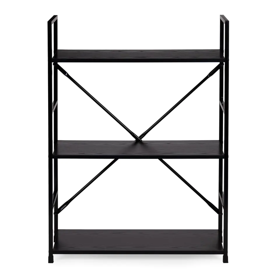 ⁨Wooden shelving metal frame wide LOFT 3 shelves⁩ at Wasserman.eu