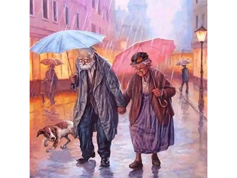 ⁨Diamond embroidery, picture, diamond mosaic diamond painting, WALK IN THE RAIN 30x30cm⁩ at Wasserman.eu