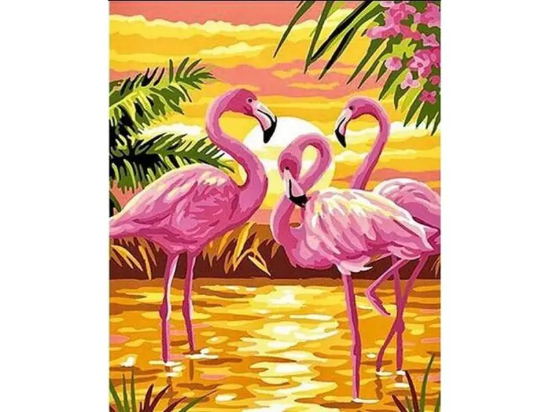 ⁨Diamond embroidery, picture, diamond mosaic diamond painting, PINK FLAMINGOS 30x40cm⁩ at Wasserman.eu