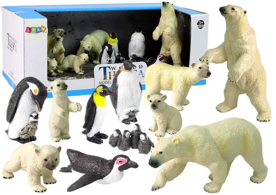 ⁨Large set of 12 figures Polar animals Figure Penguin Bear⁩ at Wasserman.eu