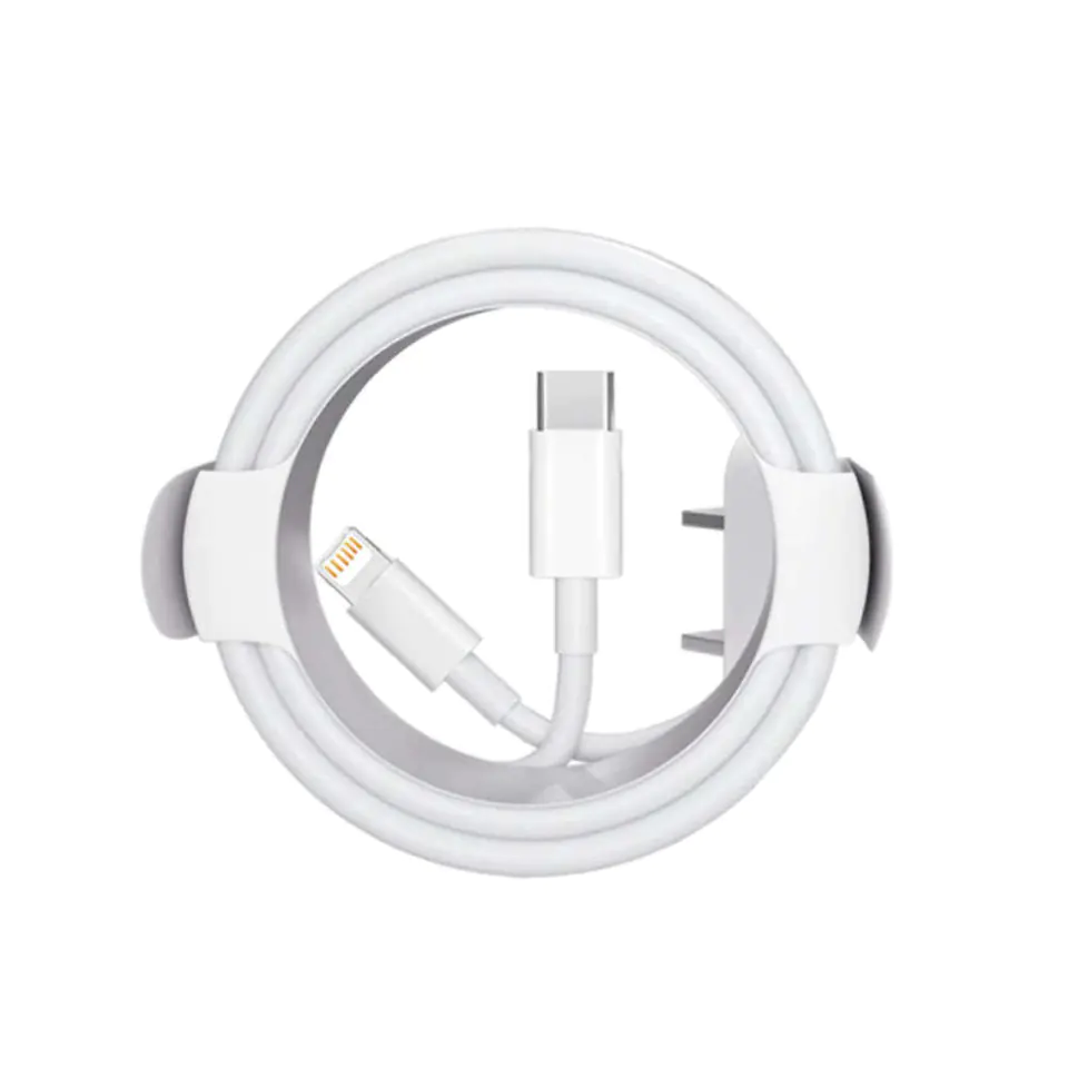 ⁨Kabel 1m USB-C do Ładowarka Lightning Alogy Fast Charge przewód do ładowania iPhone 12 13 14 20W biały⁩ w sklepie Wasserman.eu