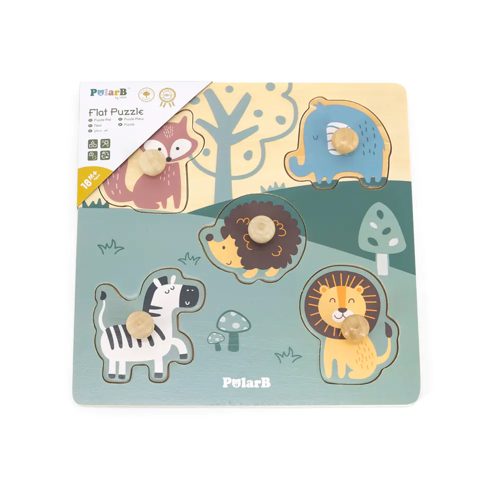 ⁨Viga 44068 PolarB Puzzle with handles - animals⁩ at Wasserman.eu