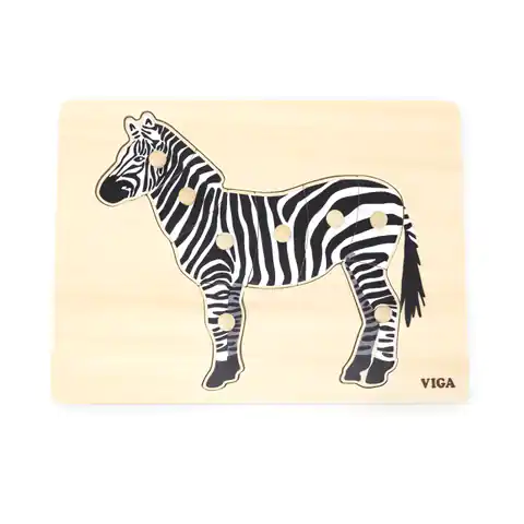 ⁨Viga 44603 Puzzle na podkładce z uchwytami - Zebra⁩ w sklepie Wasserman.eu