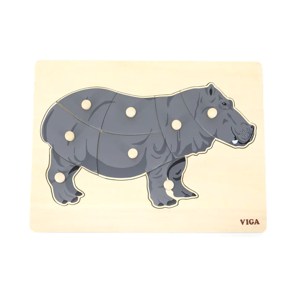 ⁨Viga 44604 Puzzle on a pad with handles - Hippopotamus⁩ at Wasserman.eu