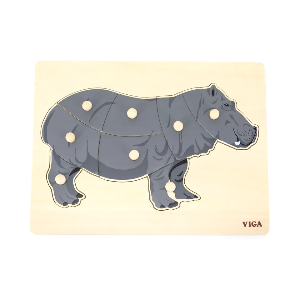 Viga 44604 Puzzle na podkładce z uchwytami - Hipopotam w sklepie Wasserman.eu
