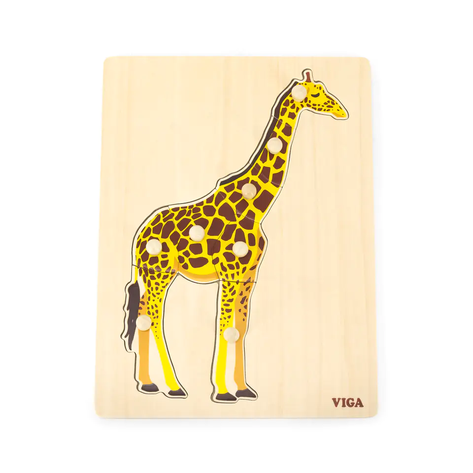 ⁨Viga 44605 Puzzle na podkładcez uchwytami - Żyrafa⁩ w sklepie Wasserman.eu