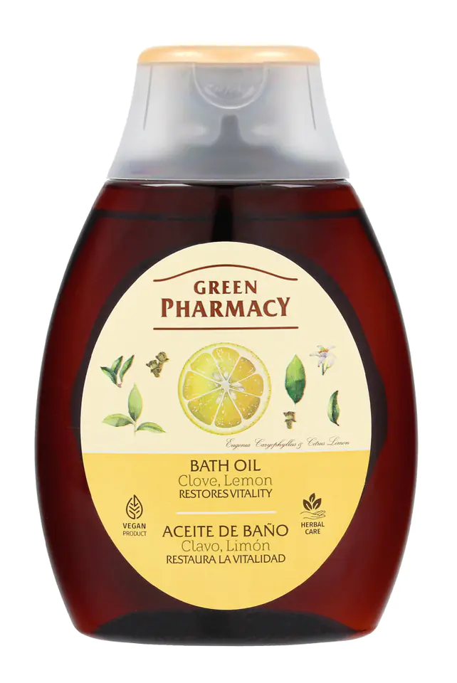 ⁨Green Pharmacy Revitalizing Bath and Shower Oil - Clove and Lemon 250ml⁩ at Wasserman.eu