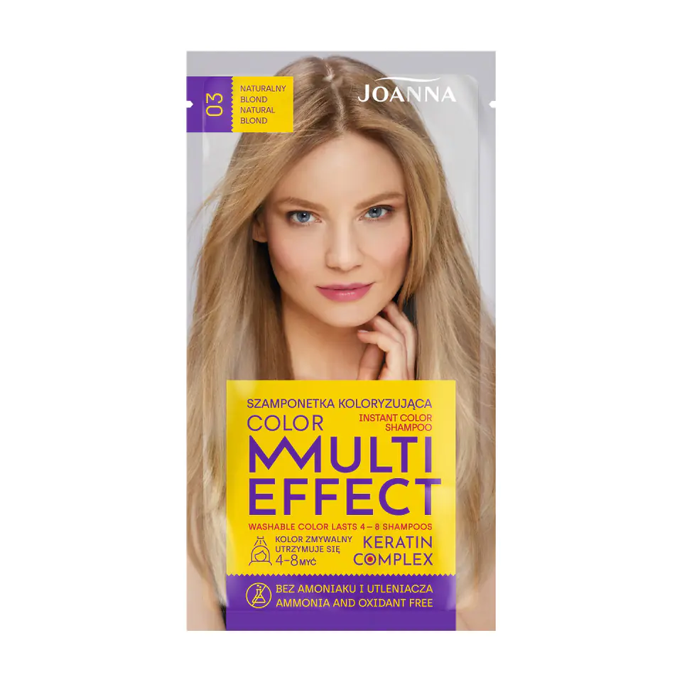 ⁨JOANNA Multi Effect Color Szamponetka koloryzująca nr 03 Naturalny blond 35 g⁩ w sklepie Wasserman.eu