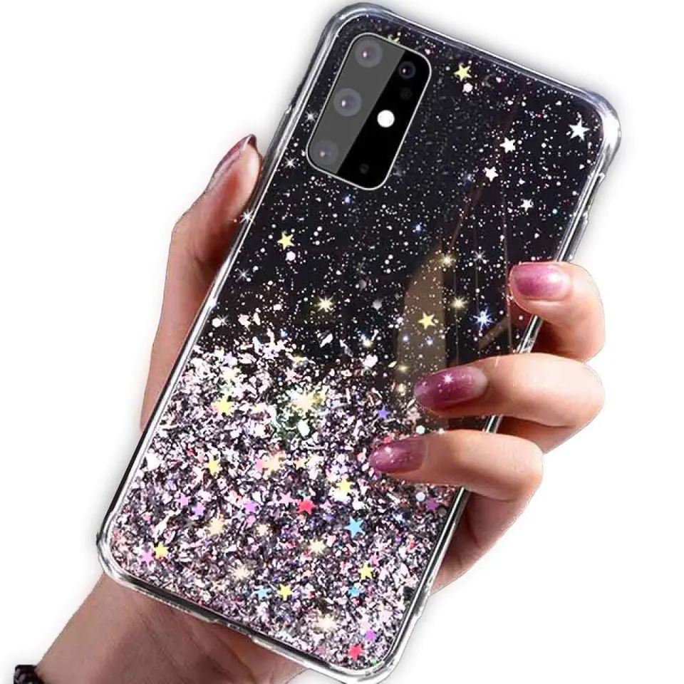 ⁨Case IPHONE 14 PLUS Glitter Sequins Glue Glitter Case black⁩ at Wasserman.eu