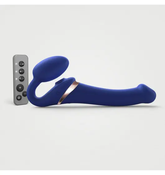 ⁨Multi Orgasm Bendable Strap-on Night Blue M⁩ at Wasserman.eu