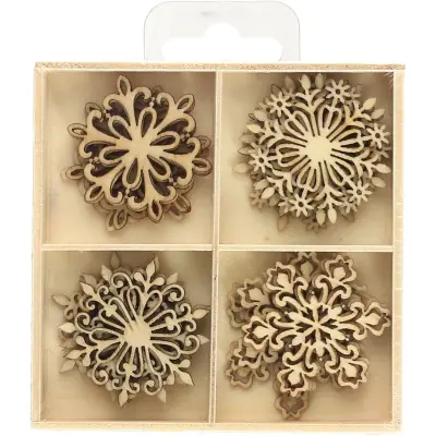 ⁨Wooden decorations SNOWFLAKE (20pcs.) 253018 Paper Gallery⁩ at Wasserman.eu