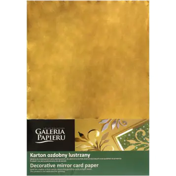 ⁨Karton ozdobny A4 ZŁOTY lustrzany 300g (10) 208917 GALERIA PAPIERU⁩ w sklepie Wasserman.eu