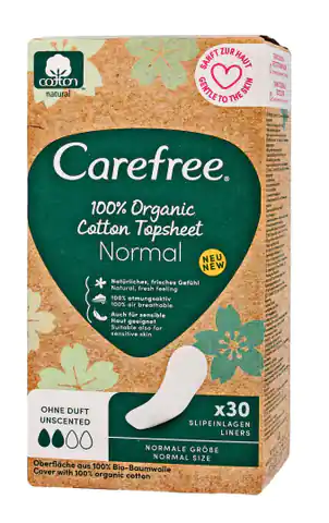 ⁨Carefree Cotton 100% Organic Panty liners - normal 1op.-30pcs⁩ at Wasserman.eu