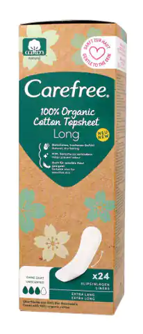 ⁨Carefree Plus 100% Organic Wkładki higieniczne - long 1op.-24szt⁩ w sklepie Wasserman.eu