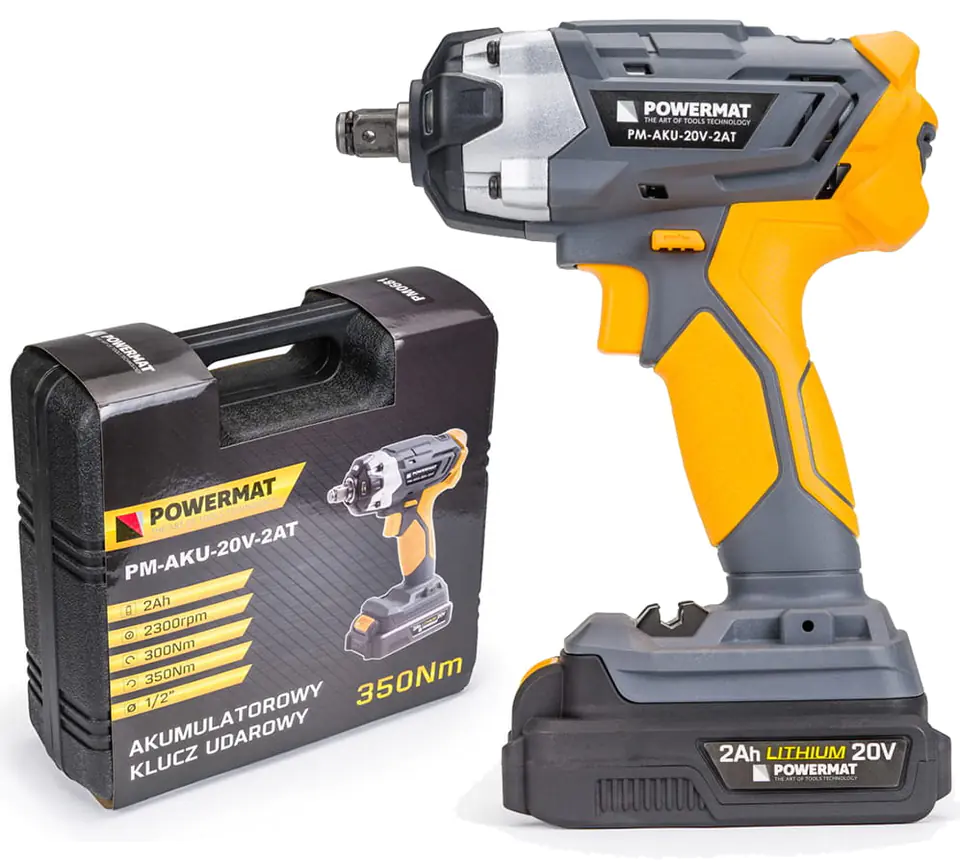 ⁨Cordless Impact Wrench 2Ah 20V Powermat⁩ at Wasserman.eu