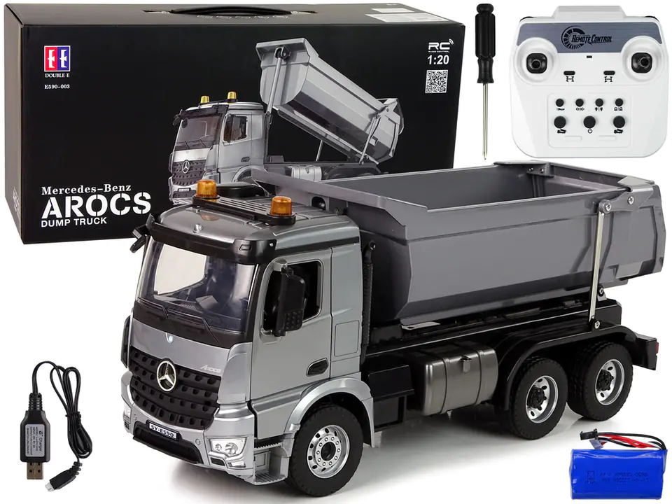 ⁨Metal Tipper Mercedes Arocs Truck R/C App E590-003⁩ at Wasserman.eu