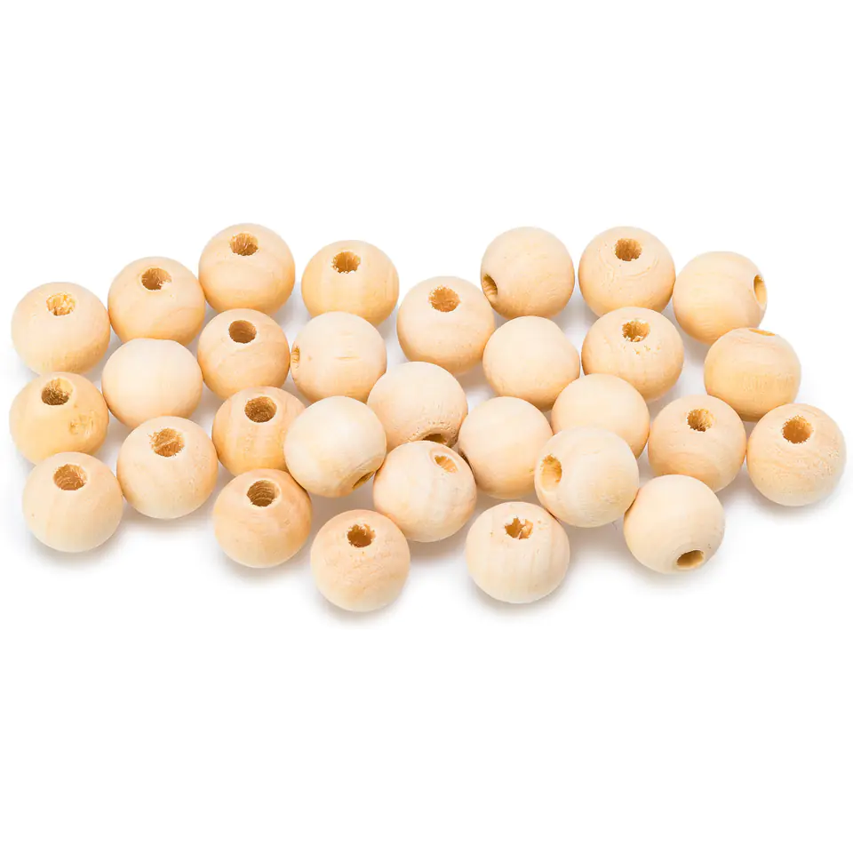 ⁨Natural wooden beads 12mm, 30 pcs. KDN 2 BREWIS⁩ at Wasserman.eu