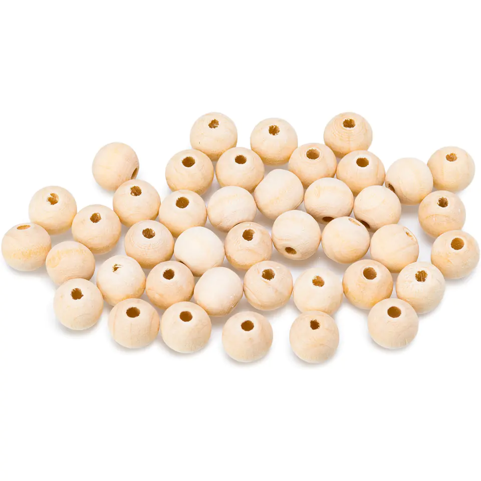 ⁨Natural wooden beads 10mm, 42 pcs. KDN 3 BREWIS⁩ at Wasserman.eu