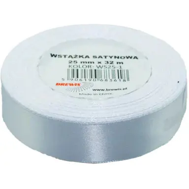 ⁨Satin ribbon 25mm/32m white BREWIS⁩ at Wasserman.eu