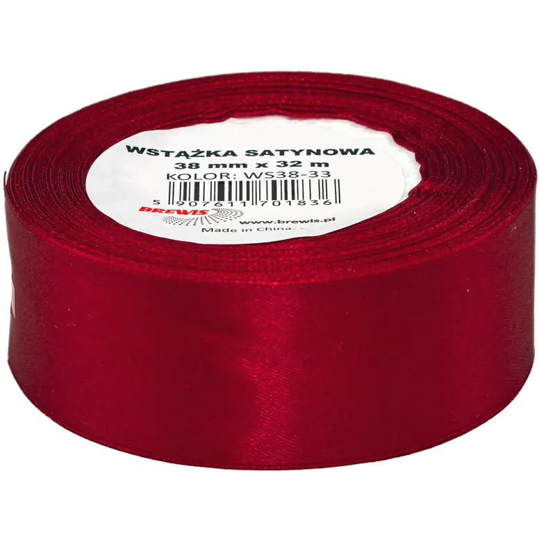 ⁨Satin ribbon 38mm/32m burgundy BREWIS⁩ at Wasserman.eu