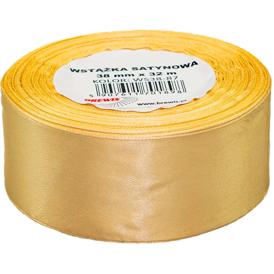 ⁨Satin ribbon 38mm/32m gold BREWIS⁩ at Wasserman.eu