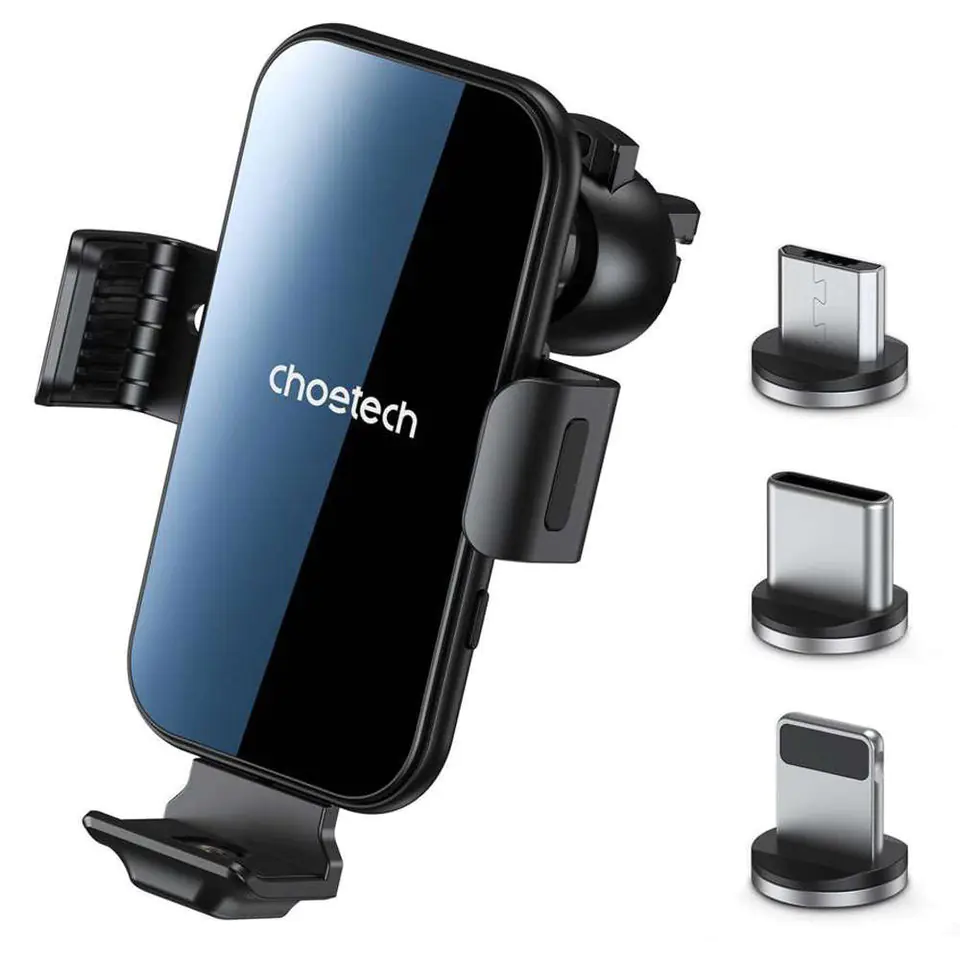 ⁨Uchwyt samochodowy X05 z ładowaniem QI do kratki Vent Car Mount Wireless Charger 15W do auta Black⁩ w sklepie Wasserman.eu