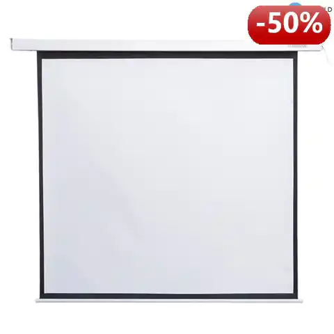 ⁨4World Electric In-Wall/Ceiling Projection Screen with Switch 152x152 (1:1) Matt White⁩ at Wasserman.eu