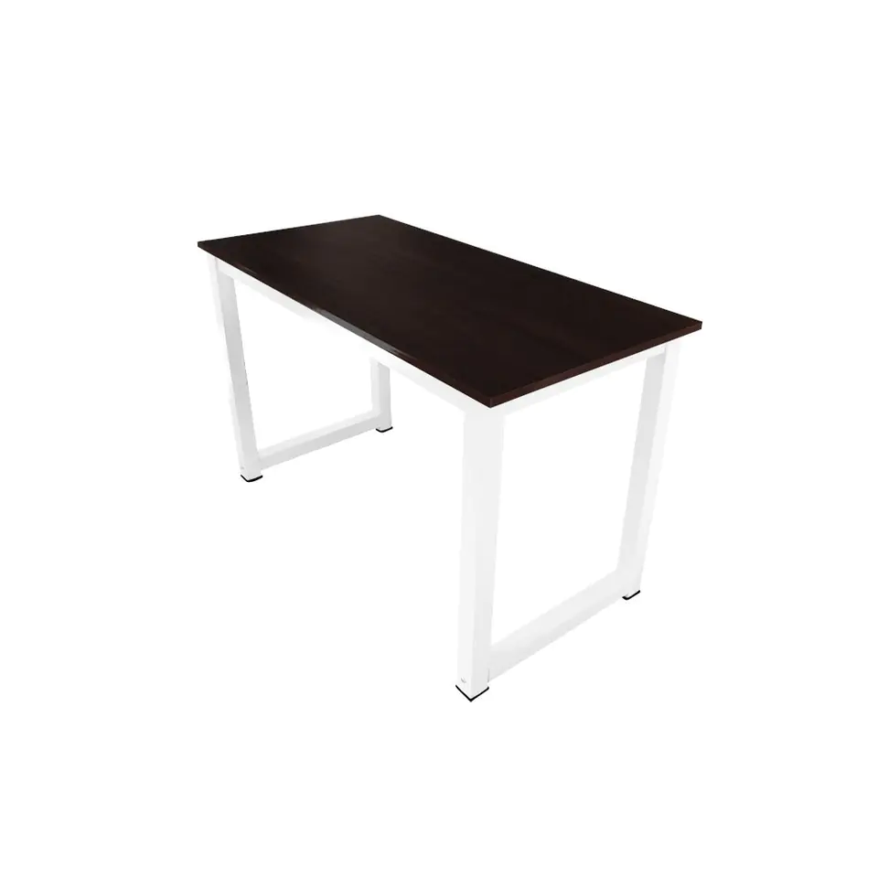 Desk with top and metal legs LOFT white-dark brown at Wasserman.eu