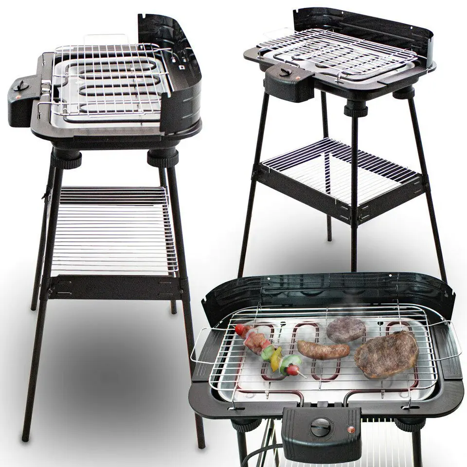 ⁨Elektryczny Grill Balkonowy na taras Wolnostojący 2200W Ogrodowy stołowy⁩ w sklepie Wasserman.eu