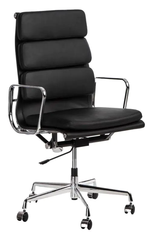 ⁨Office chair CH2191T black leather chrome (black)⁩ at Wasserman.eu