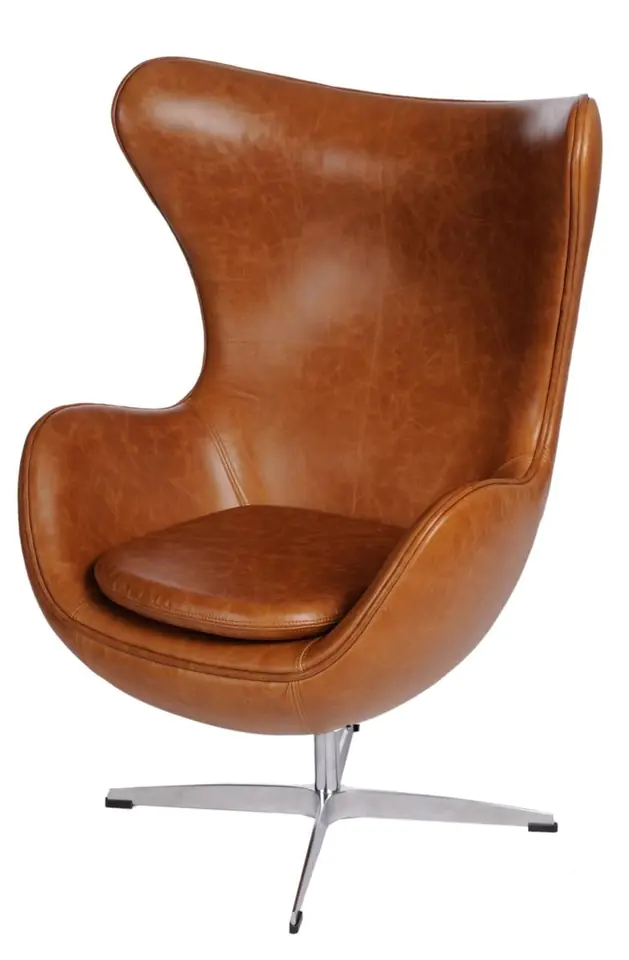 ⁨Armchair Egg brown light vintage Premium⁩ at Wasserman.eu