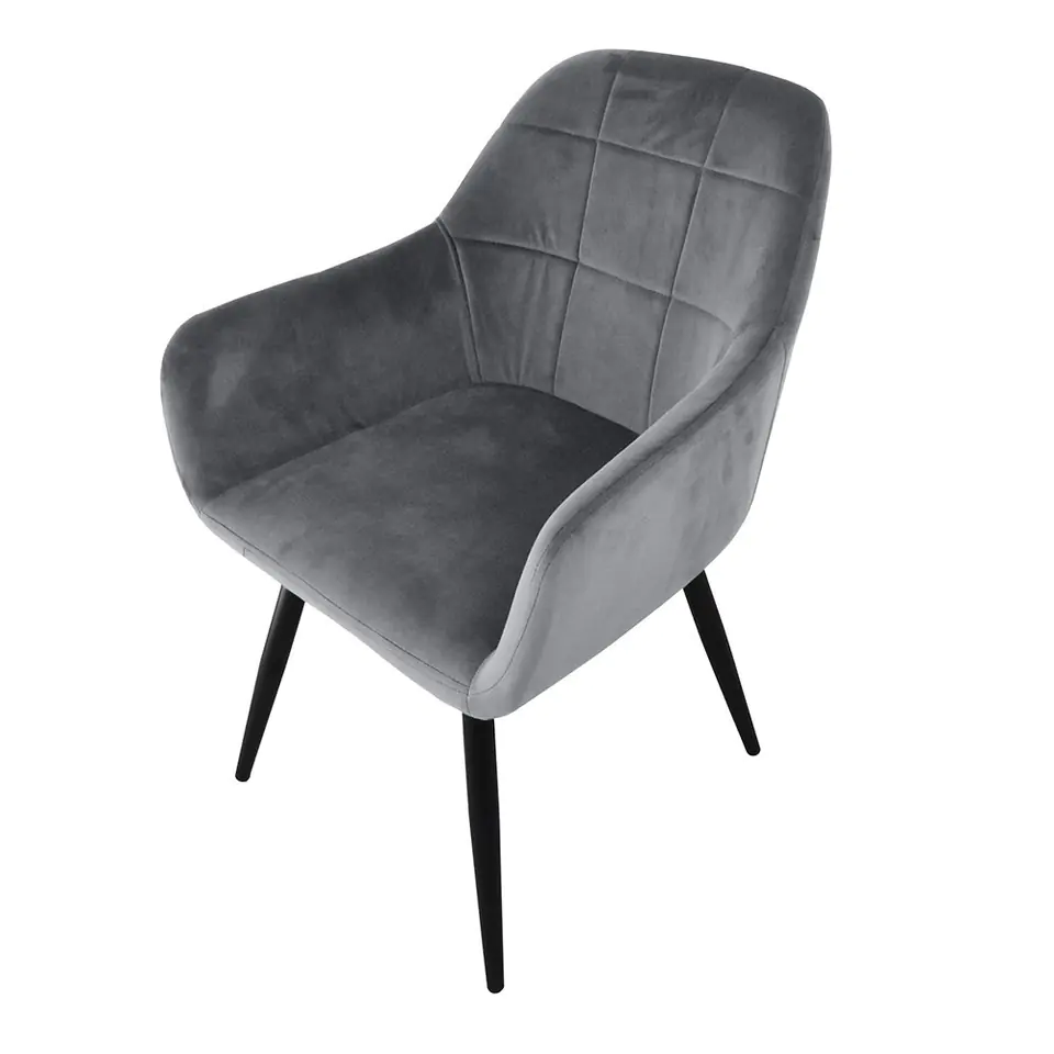 Upholstered velor chair 2 pieces dark gray at Wasserman.eu