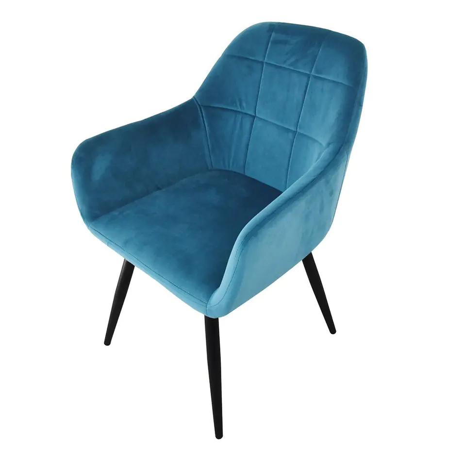 ⁨Upholstered velor chair 2 pieces turquoise⁩ at Wasserman.eu