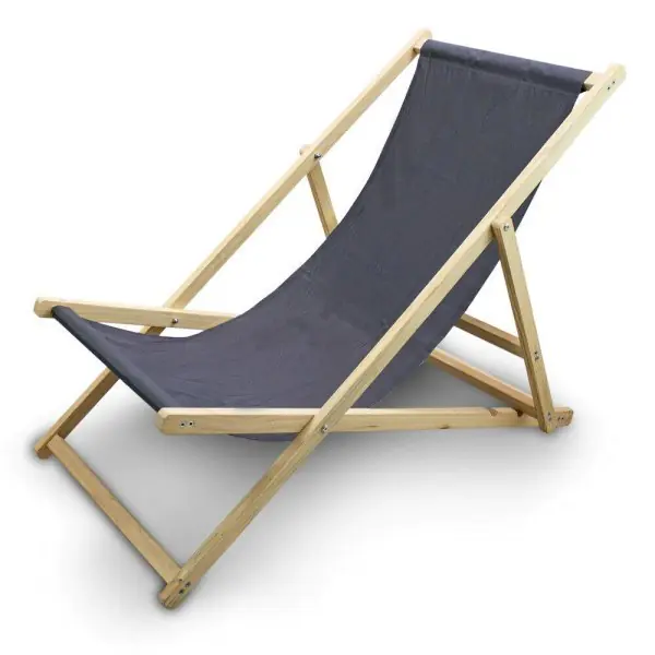 ⁨GARDEN GARDEN DECKCHAIR WOODEN ADJUSTABLE ANTHRACITE⁩ at Wasserman.eu