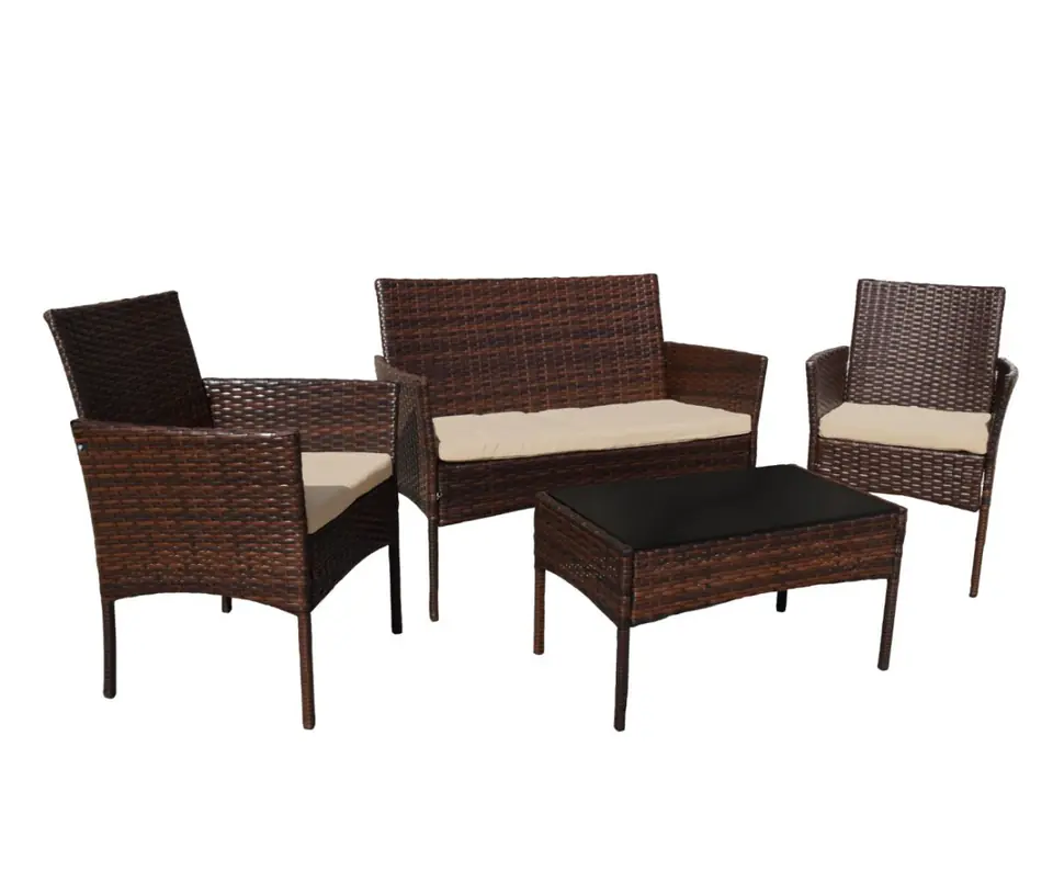 ⁨Rattan furniture, armchair, leisure, table brown⁩ at Wasserman.eu