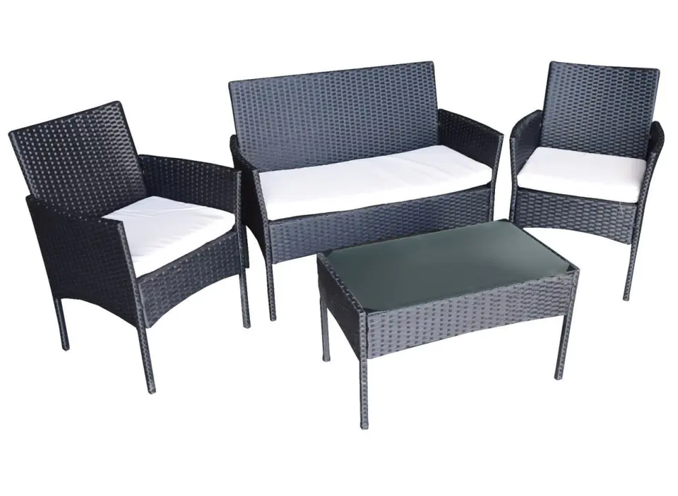 ⁨Rattan furniture, armchair, leisure, table black⁩ at Wasserman.eu