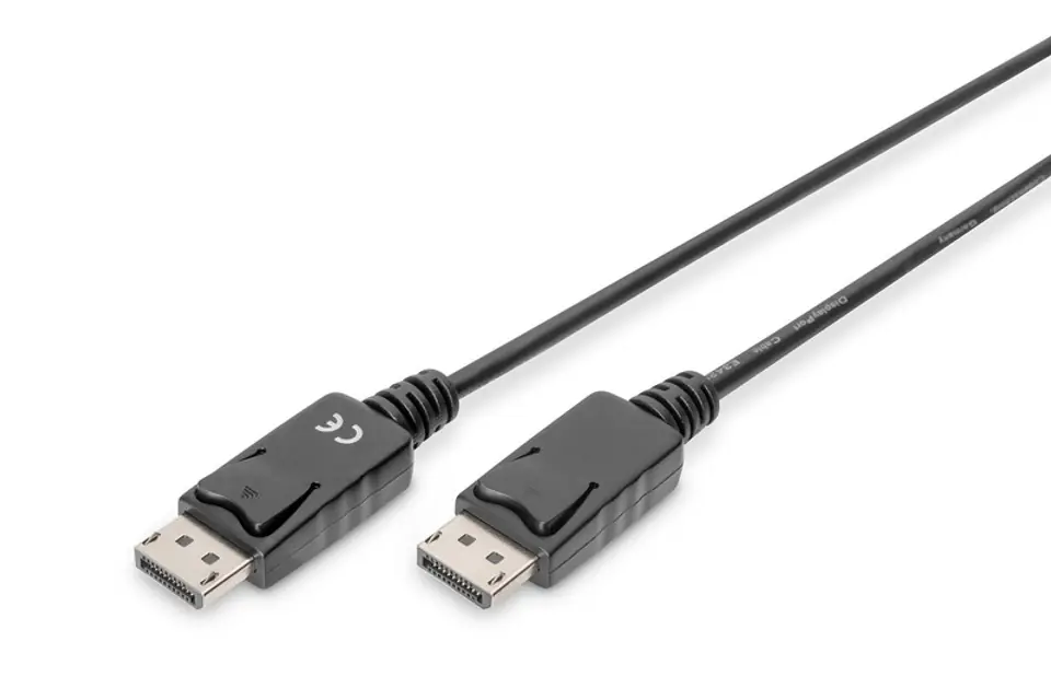 ⁨Kabel połączeniowy DisplayPort z zatrzaskami 1080p 60Hz FHD Typ DP/DP M/M czarny 5m⁩ w sklepie Wasserman.eu