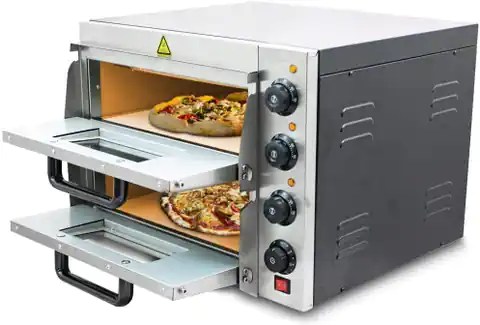 ⁨Electric Pizza Oven Professional Double Stone Slab 3000W⁩ at Wasserman.eu