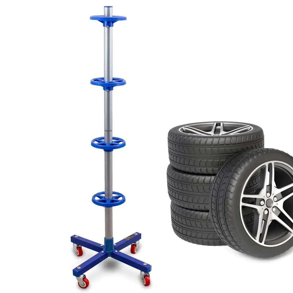 ⁨Tire stand, rims up to 225mm blue⁩ at Wasserman.eu